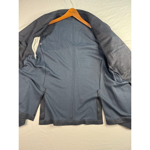 Q by Flynt Blazer Mens Size 48R Booth Jacket Navy 2 Button Single-Breasted - Picture 4 of 16